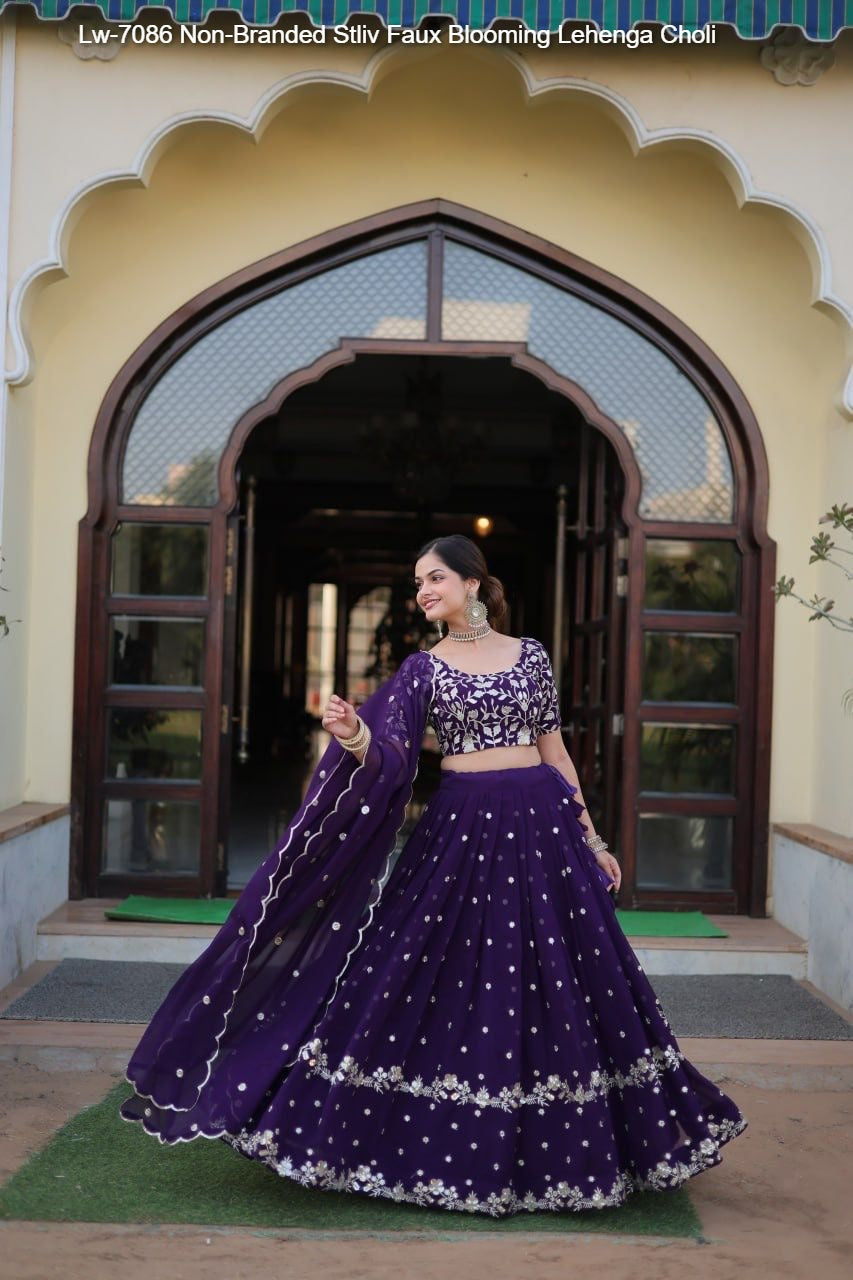 Lw-7086 Non-Branded Stliv Faux Blooming Lehenga Choli