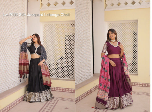 Lw-7099 Stliv Jacquard Lehenga Choli