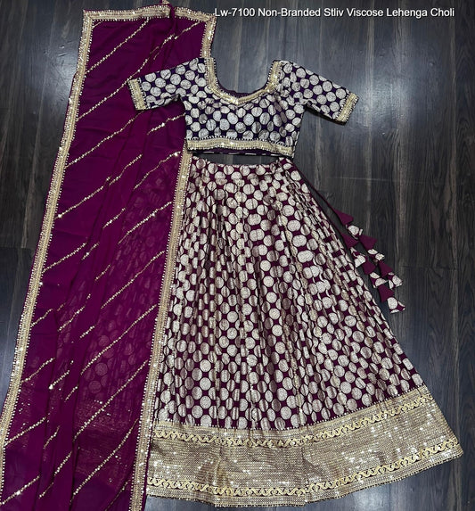 Lw-7100 Non-Branded Stliv Viscose Lehenga Choli