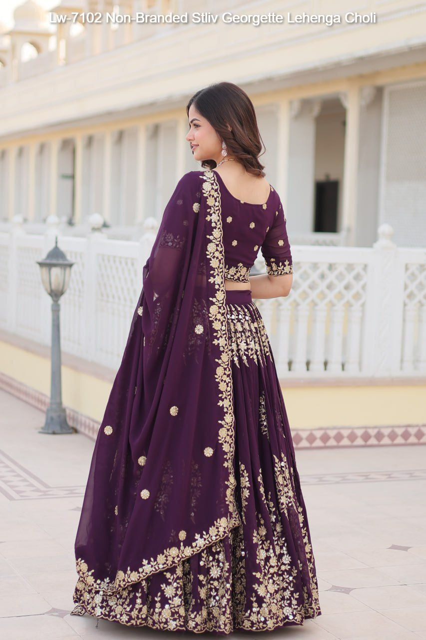 Lw-7102 Non-Branded Stliv Georgette Lehenga Choli
