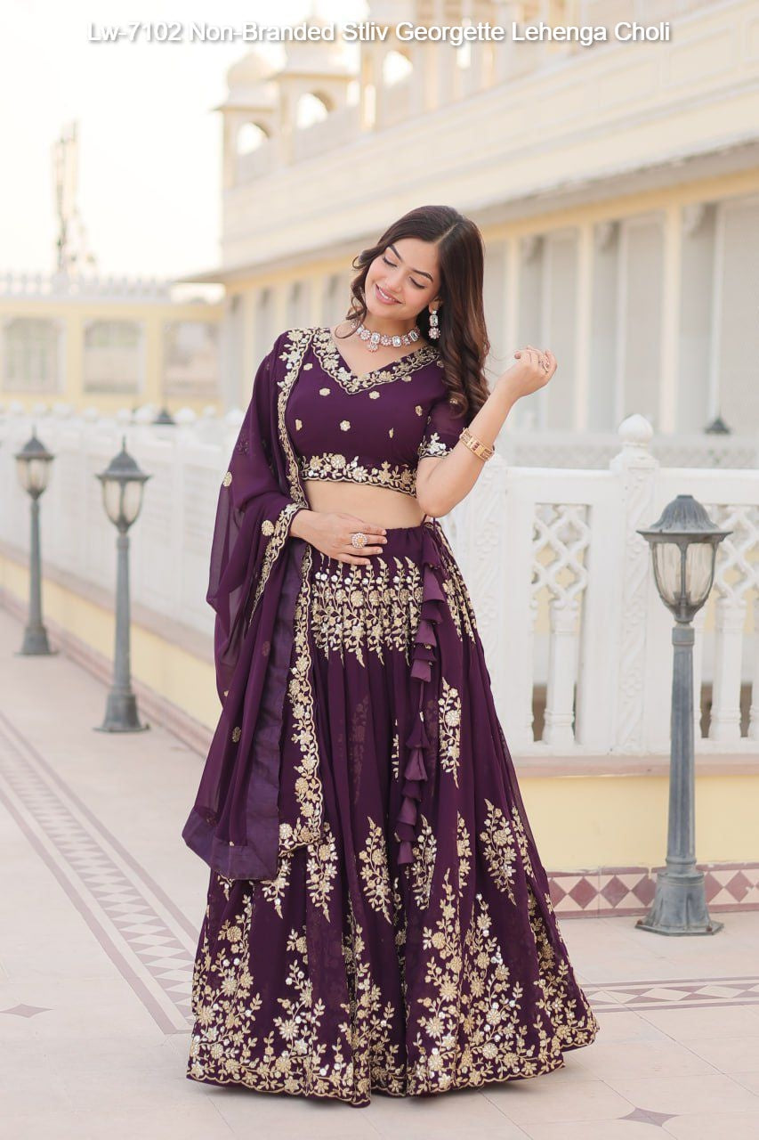 Lw-7102 Non-Branded Stliv Georgette Lehenga Choli
