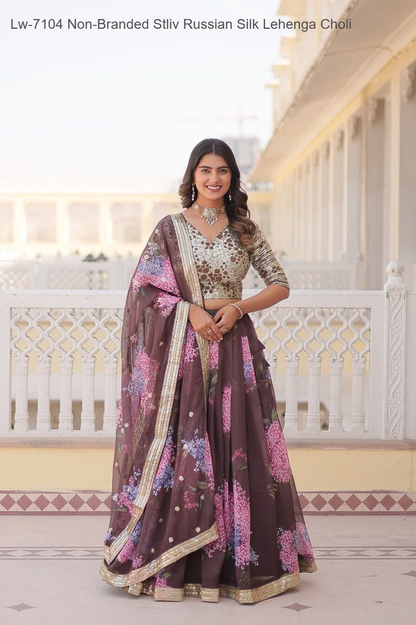 Lw-7104 Non-Branded Stliv Russian Silk Lehenga Choli