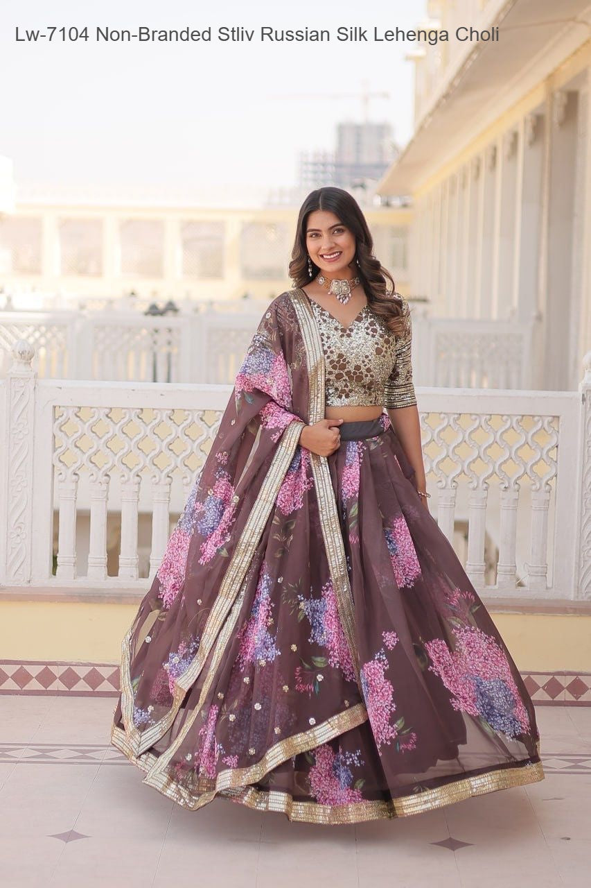Lw-7104 Non-Branded Stliv Russian Silk Lehenga Choli