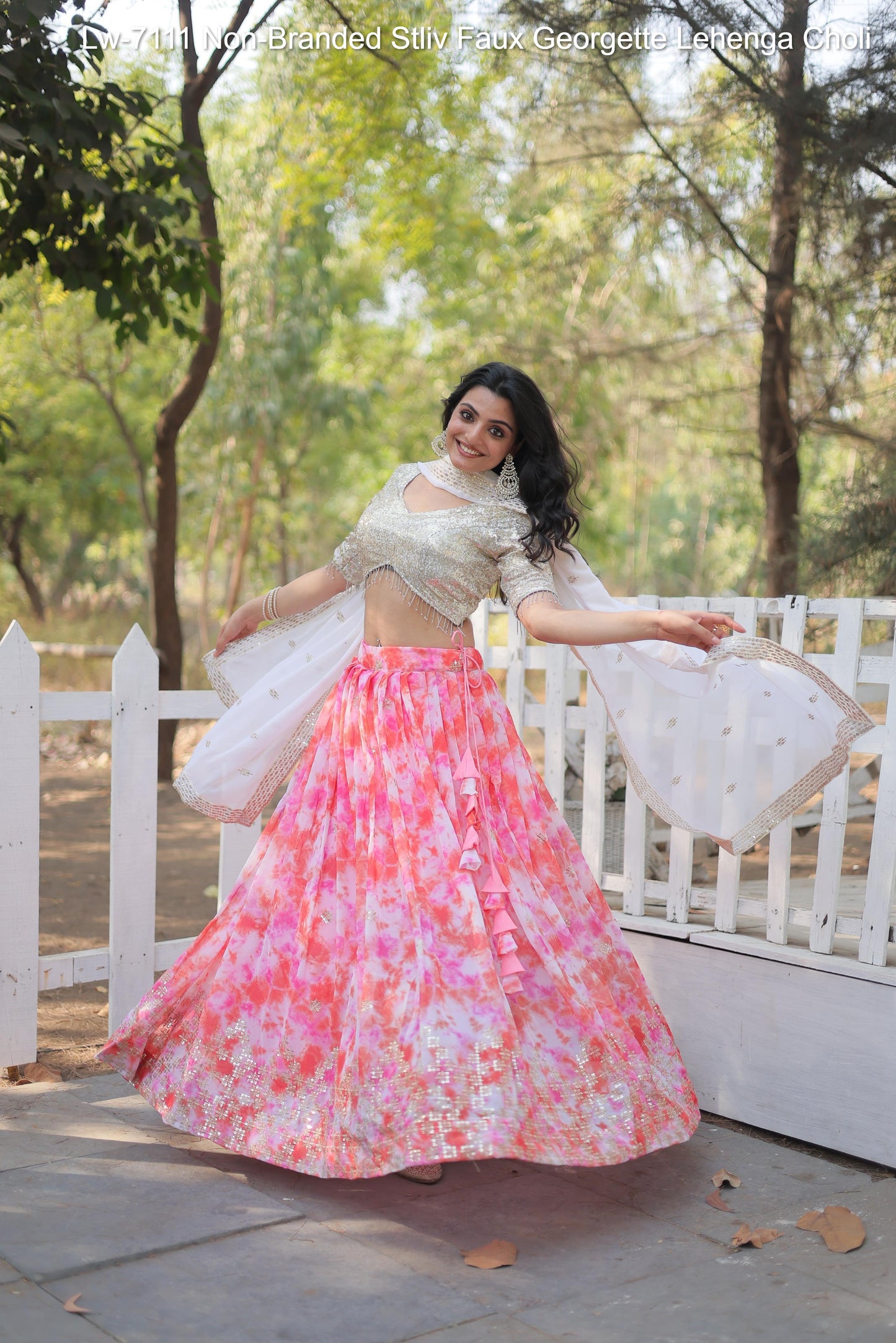 Lw-7111 Non-Branded Stliv Faux Georgette Lehenga Choli