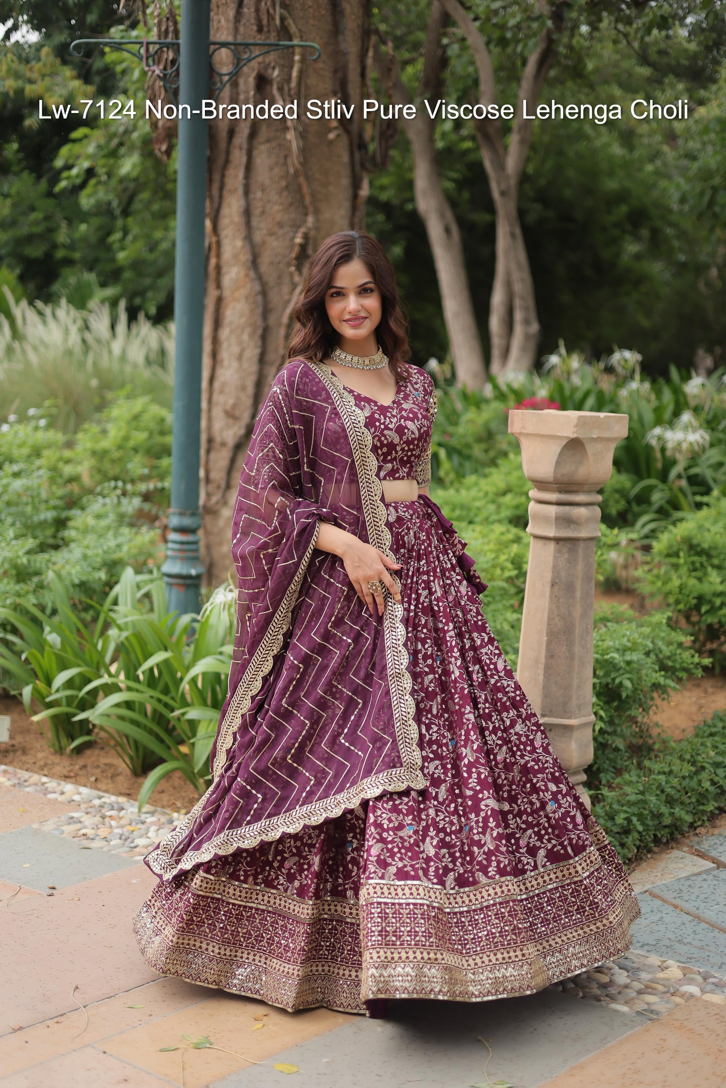 Lw-7124 Non-Branded Stliv Pure Viscose Lehenga Choli