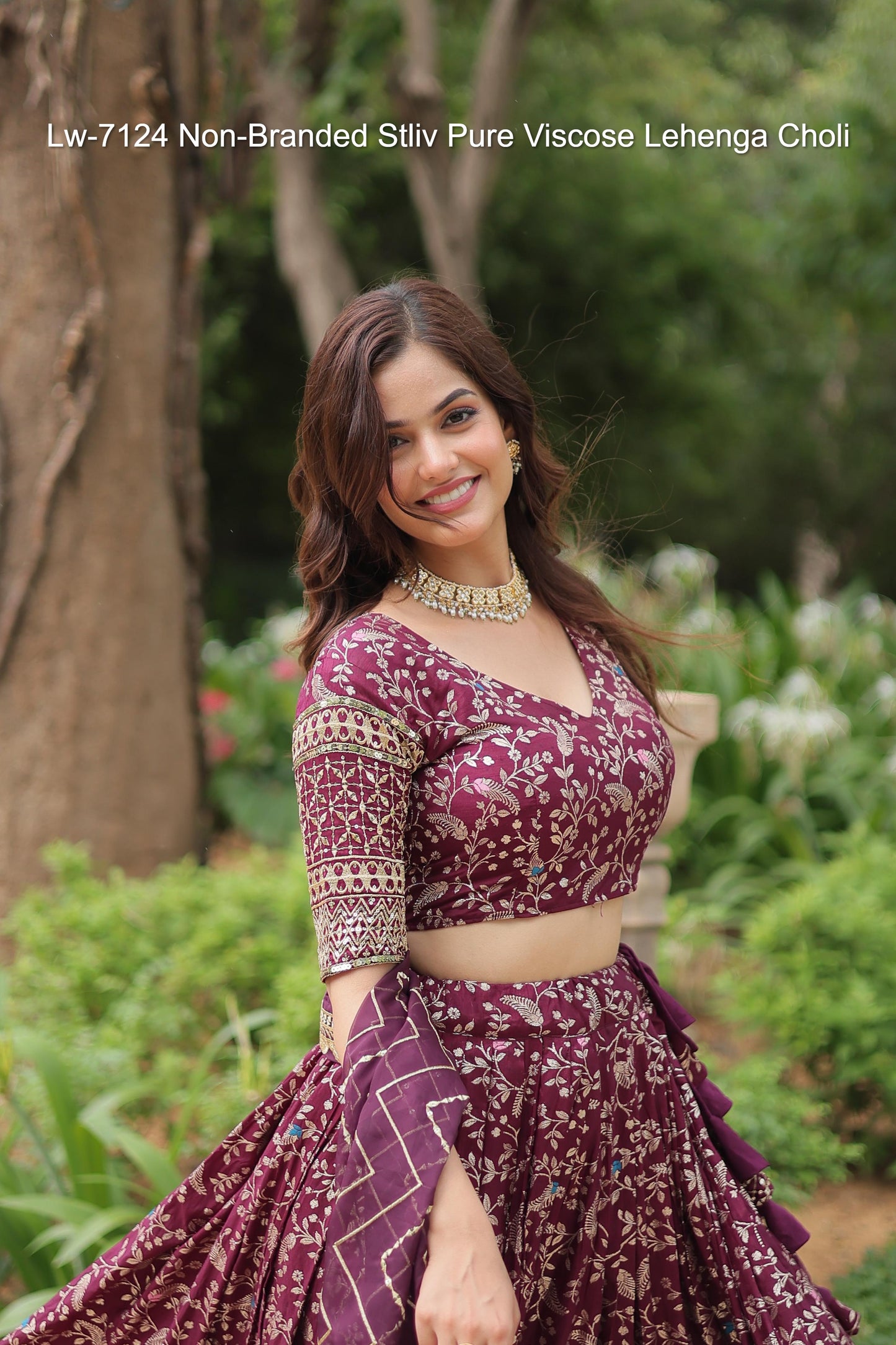 Lw-7124 Non-Branded Stliv Pure Viscose Lehenga Choli