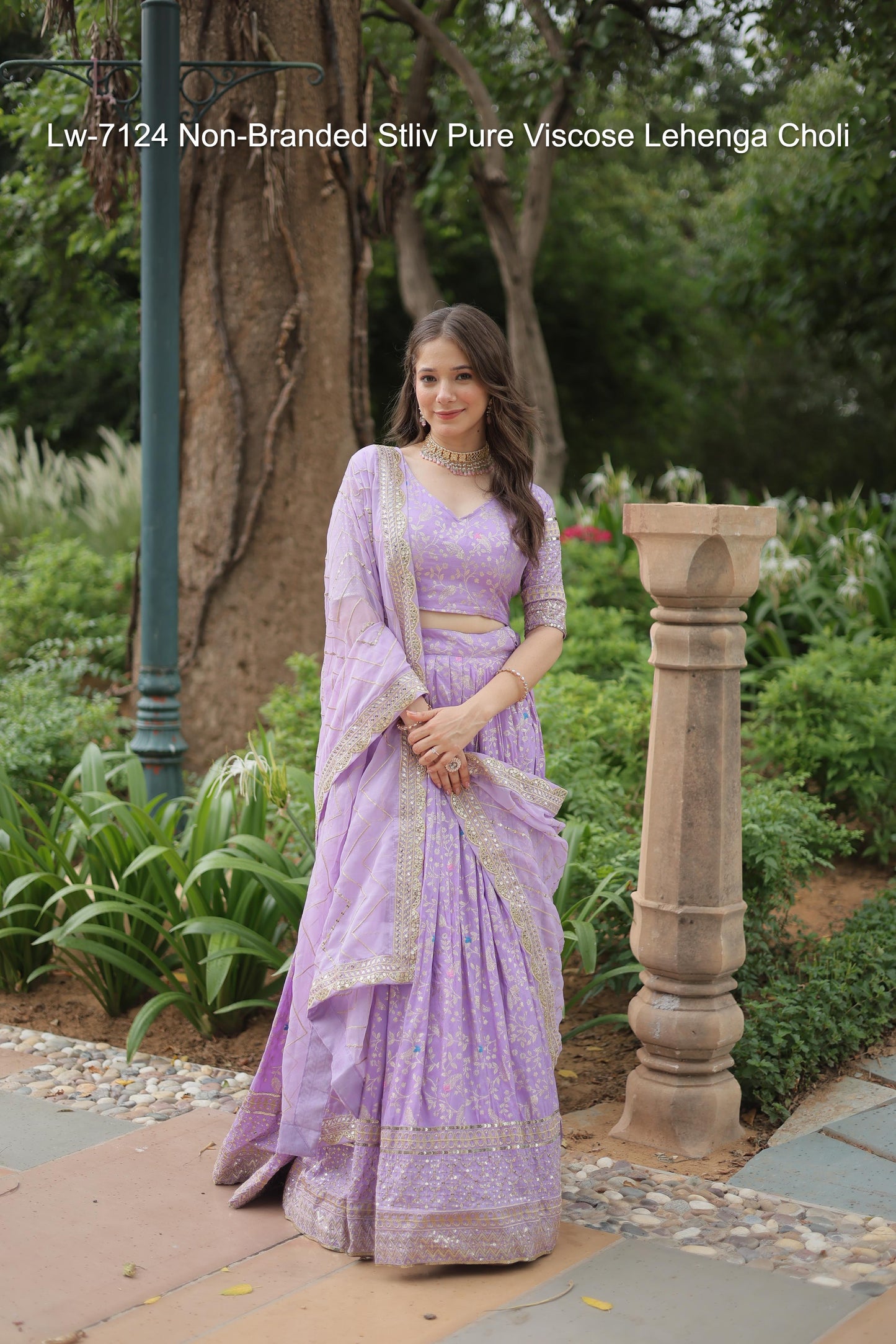 Lw-7124 Non-Branded Stliv Pure Viscose Lehenga Choli