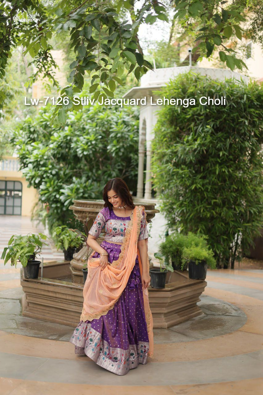Lw-7126 Stliv Jacquard Lehenga Choli