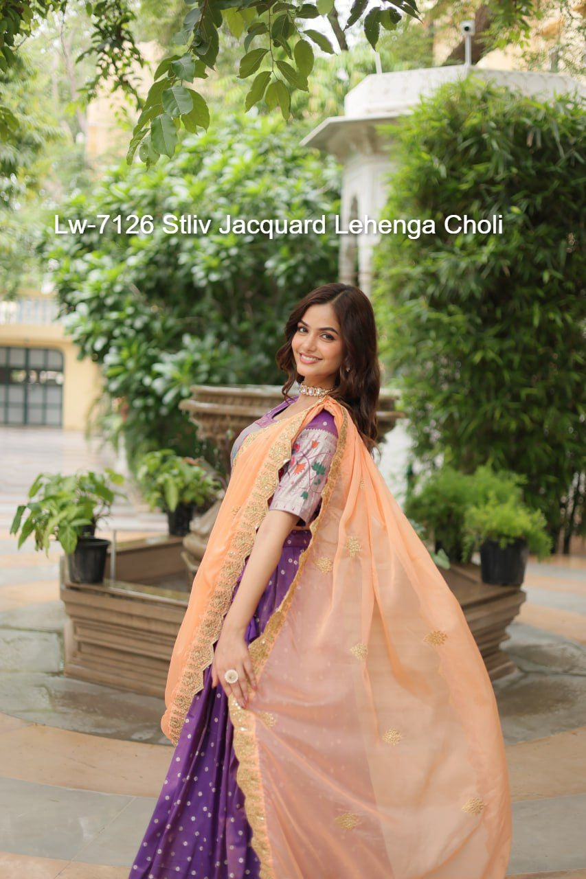 Lw-7126 Stliv Jacquard Lehenga Choli