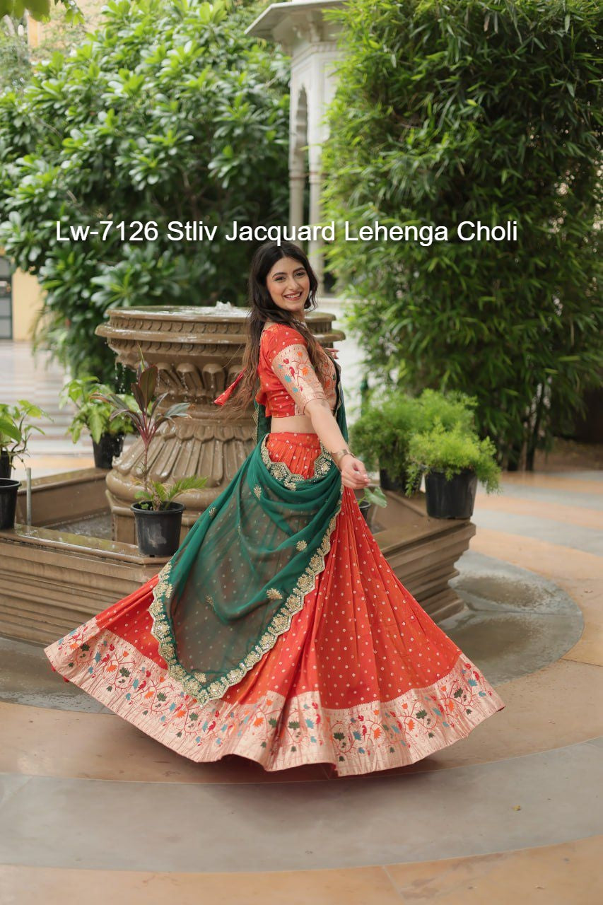 Lw-7126 Stliv Jacquard Lehenga Choli
