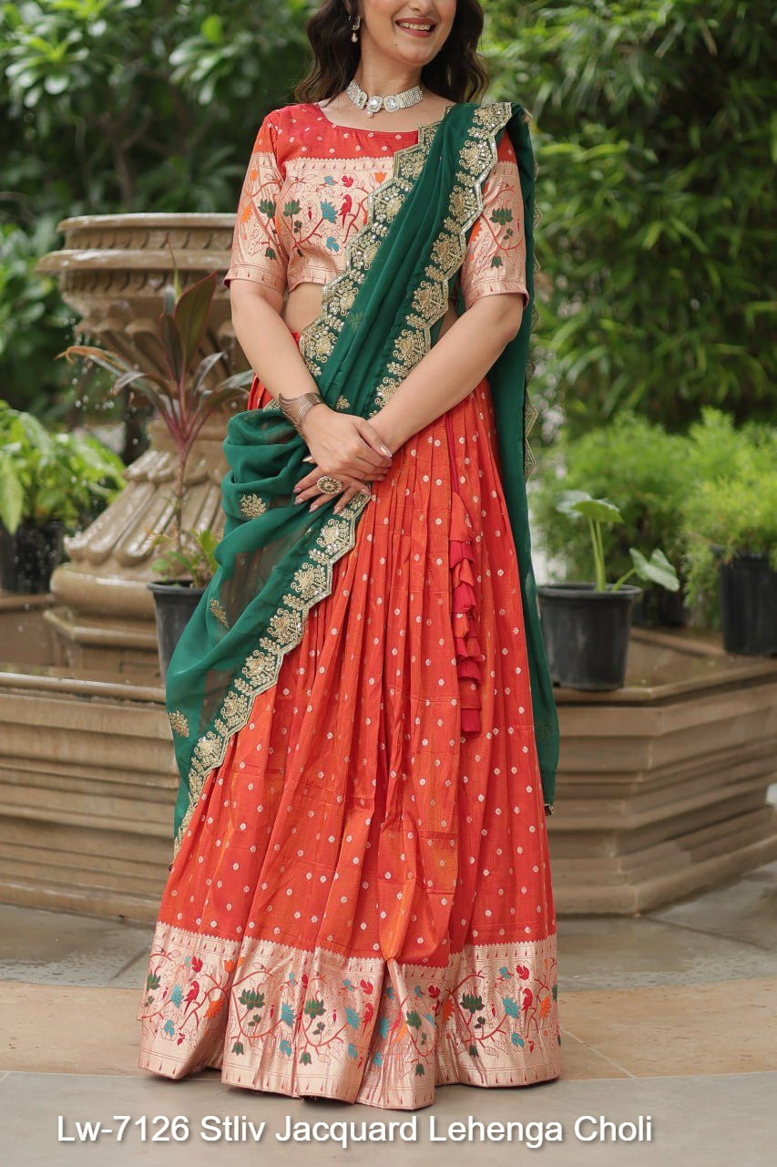 Lw-7126 Stliv Jacquard Lehenga Choli