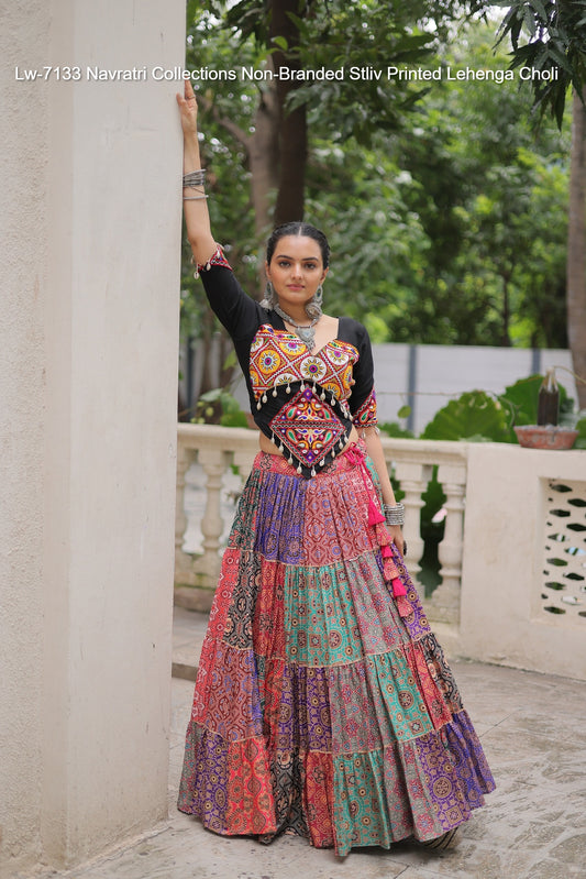 Lw-7133 Navratri Collections Non-Branded Stliv Printed Readymade Lehenga Choli