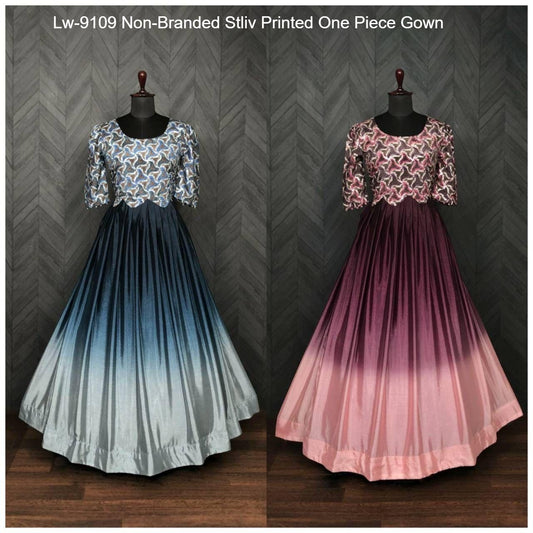Lw-9109 Non-Branded Stliv Printed One Piece Gown
