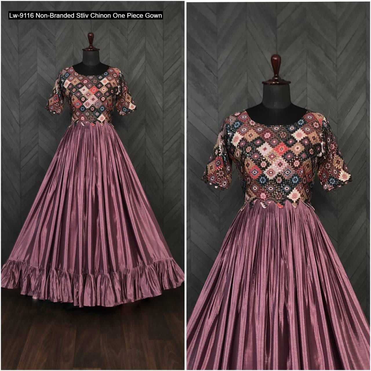 Lw-9116 Non-Branded Stliv Chinon One Piece Gown