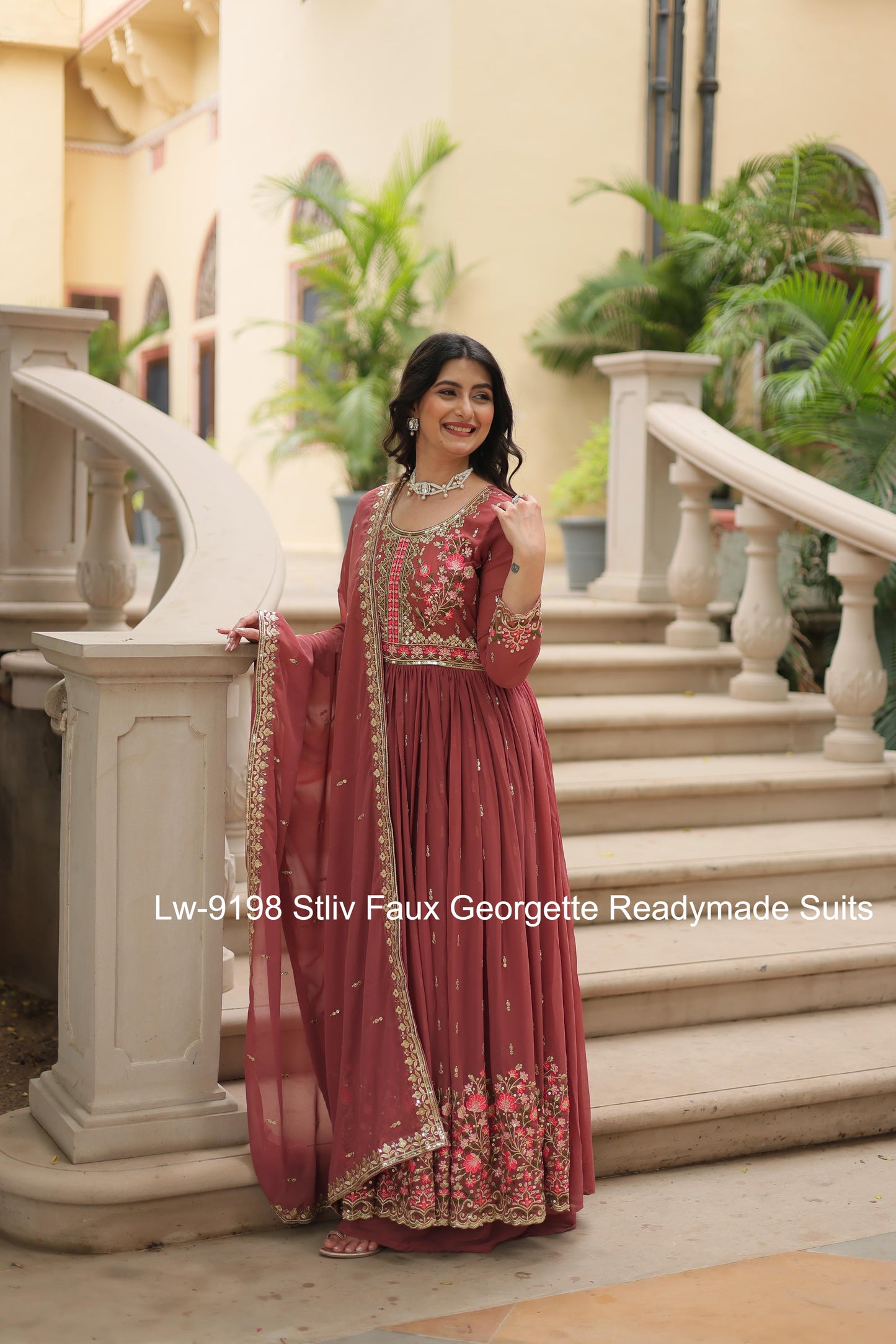 Lw-9198 Stliv Faux Georgette Readymade Suits