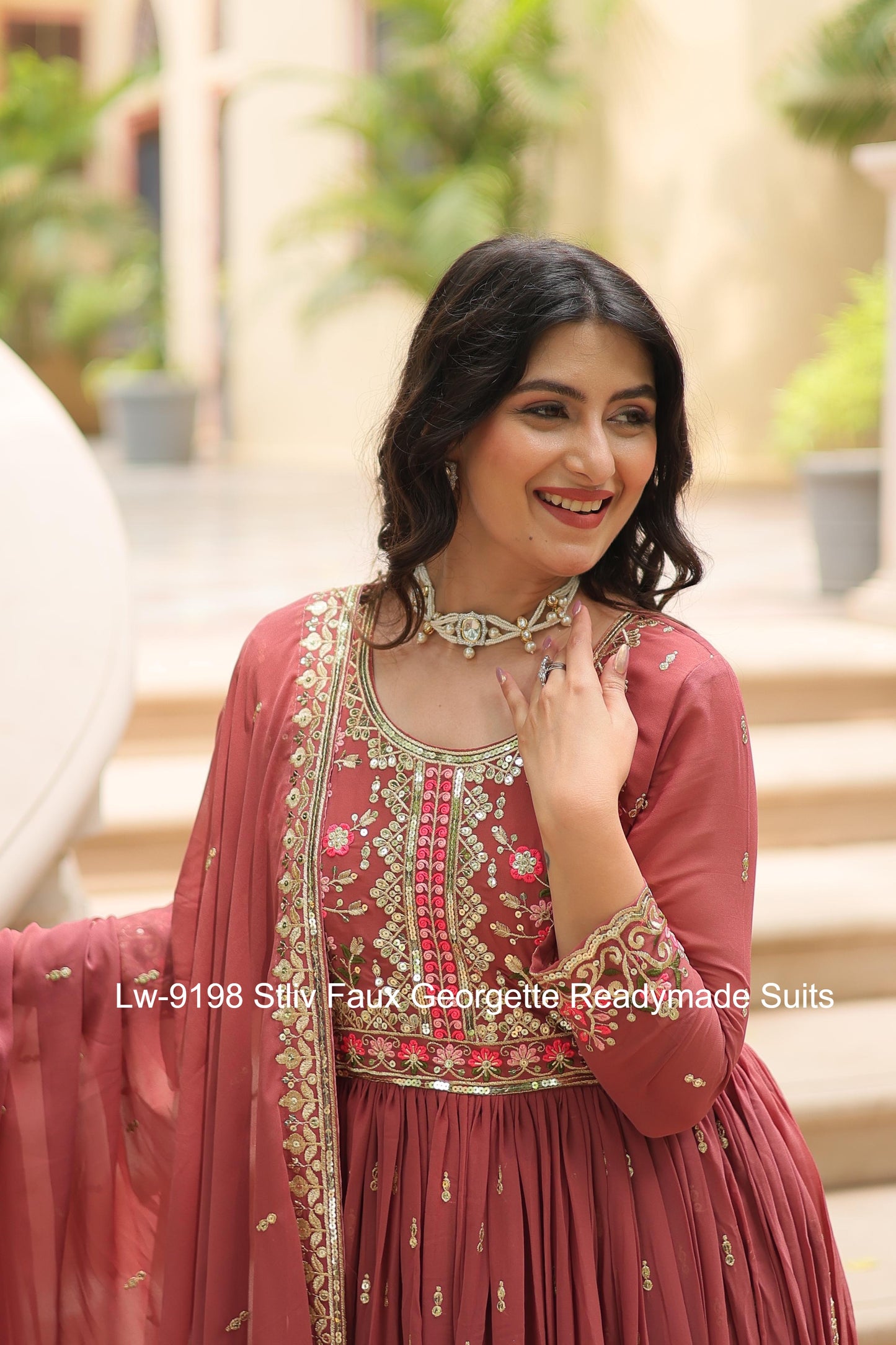Lw-9198 Stliv Faux Georgette Readymade Suits