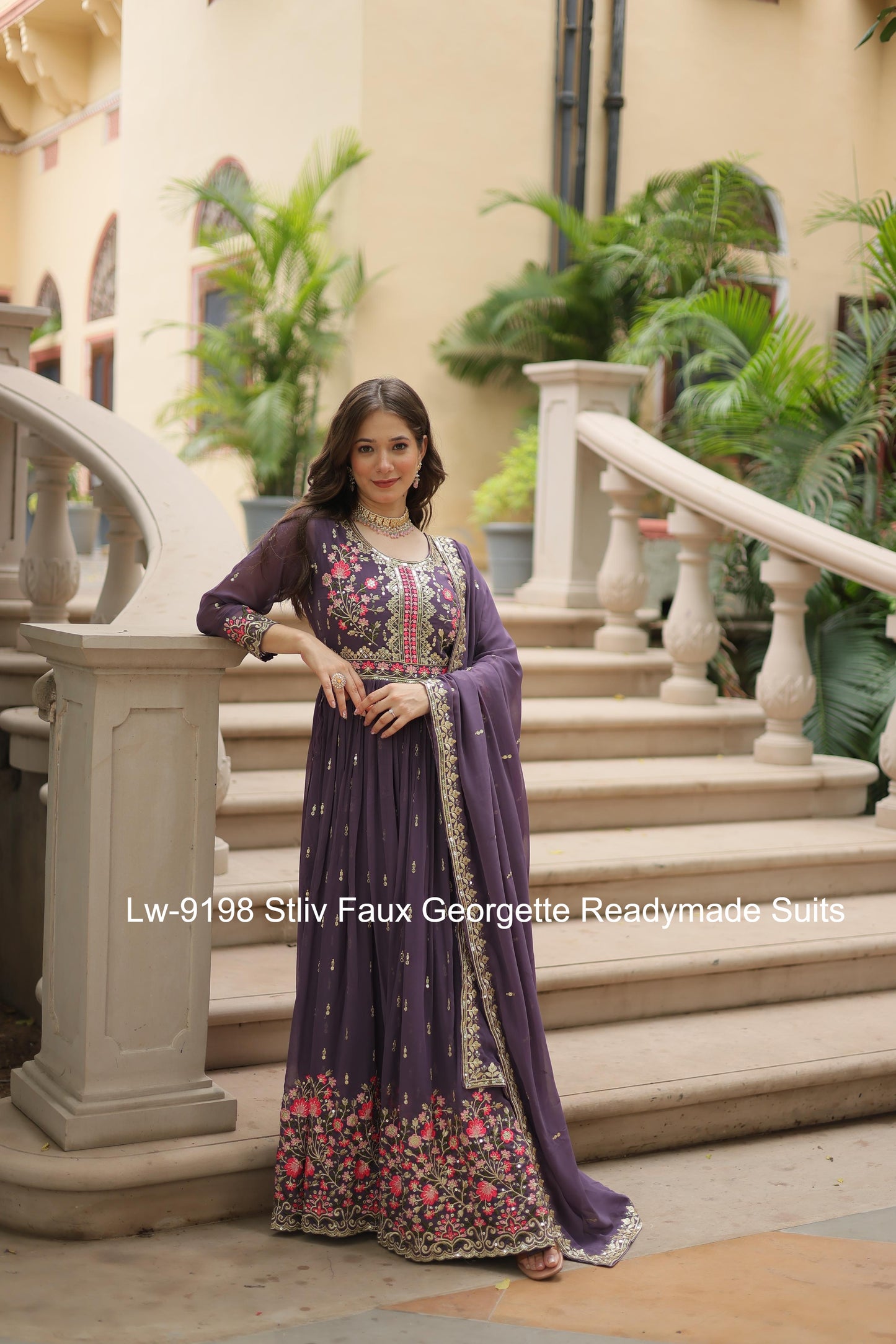 Lw-9198 Stliv Faux Georgette Readymade Suits