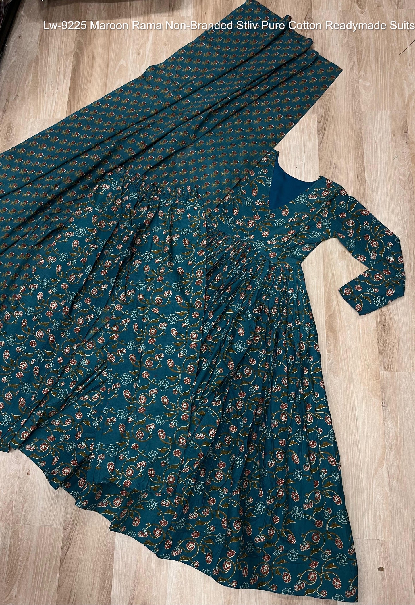 Lw-9225 Maroon Rama Non-Branded Stliv Pure Cotton Readymade Suits