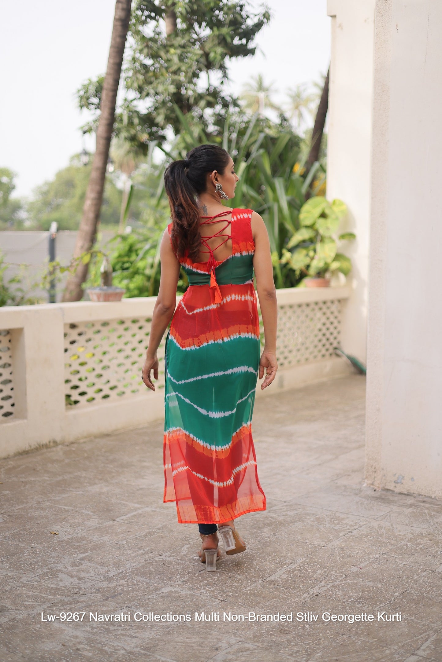Lw-9267 Navratri Collections Multi Non-Branded Stliv Georgette Kurti