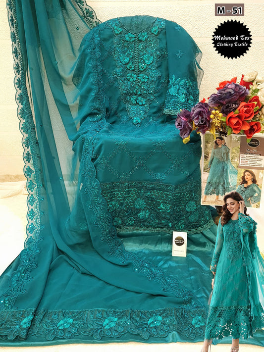 M-51 Mehmood Tex Embroidery Pakistani Salwar Suits