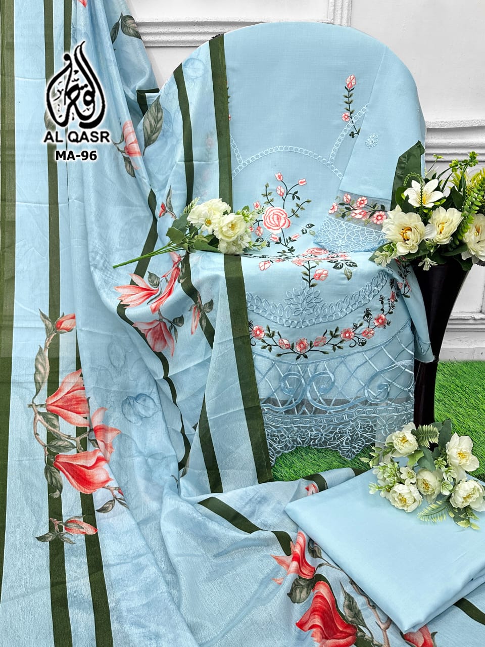 Ma-96 Sky Al Qasr Pure Cotton Pakistani Salwar Suits