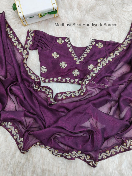 Madhavi Stkri Handwork Sarees