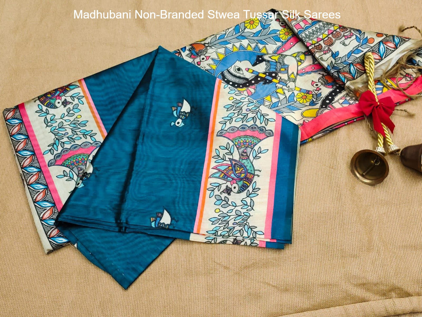Madhubani Non-Branded Stwea Tussar Silk Sarees