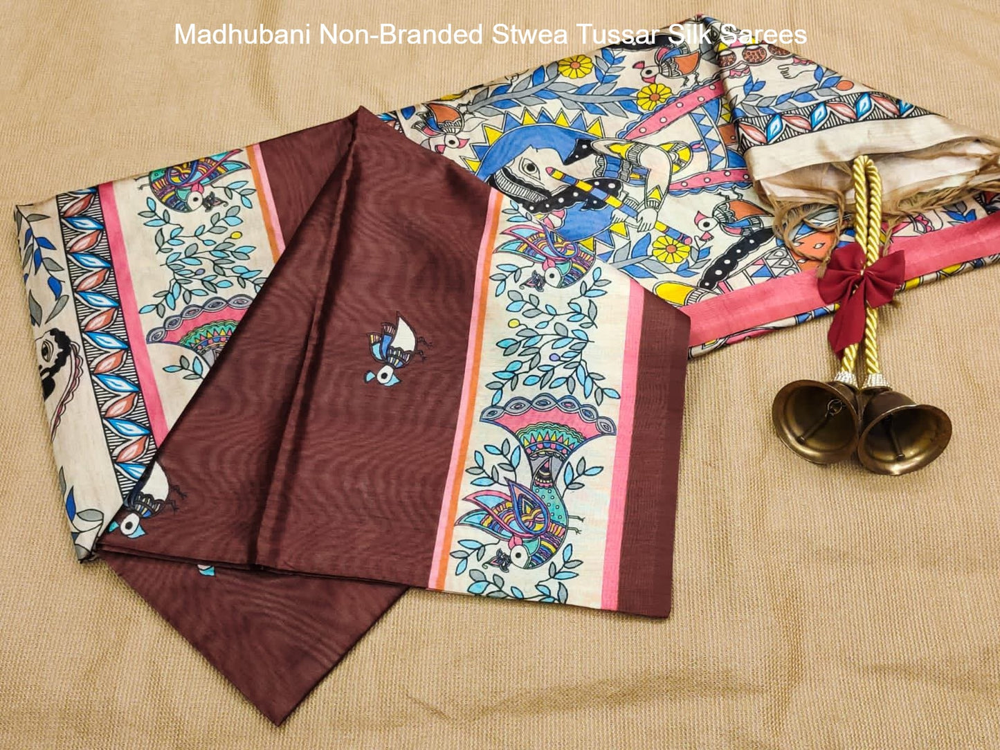 Madhubani Non-Branded Stwea Tussar Silk Sarees
