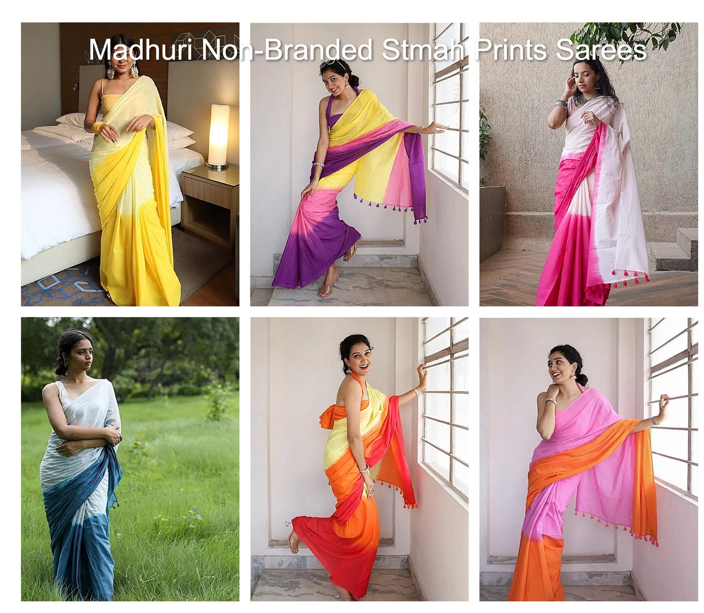 Madhuri Non-Branded Stmah Prints Sarees