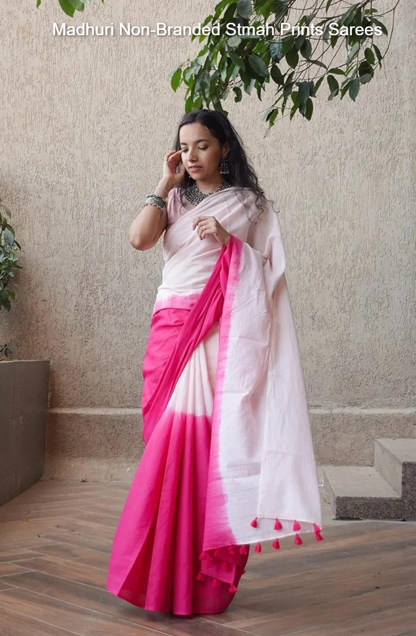 Madhuri Non-Branded Stmah Prints Sarees