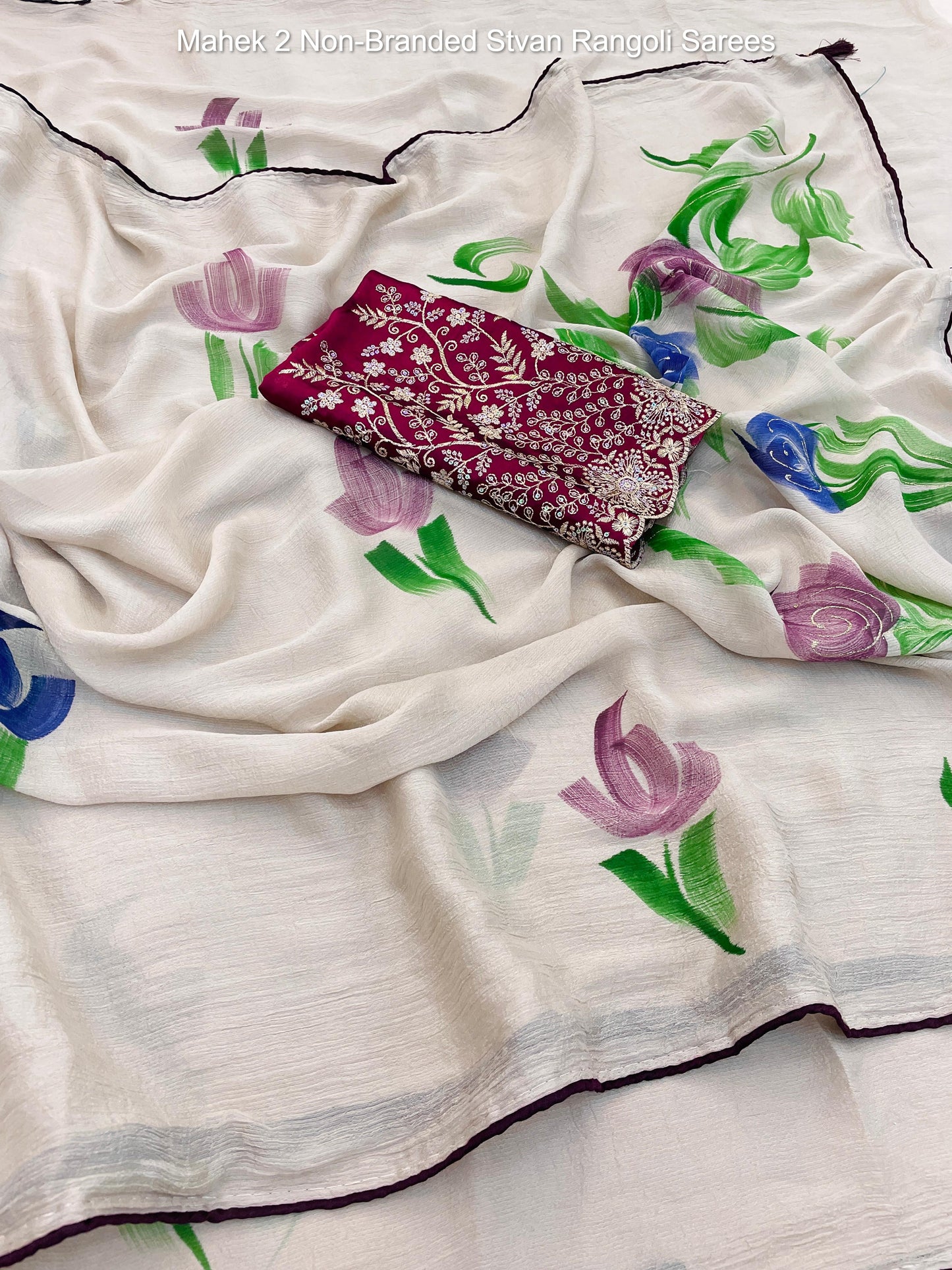 Mahek 2 Non-Branded Stvan Rangoli Sarees