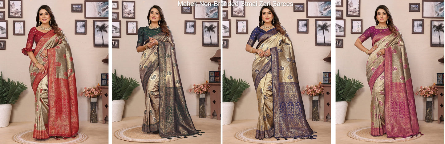 Mahek Non-Branded Stmai Zari Sarees