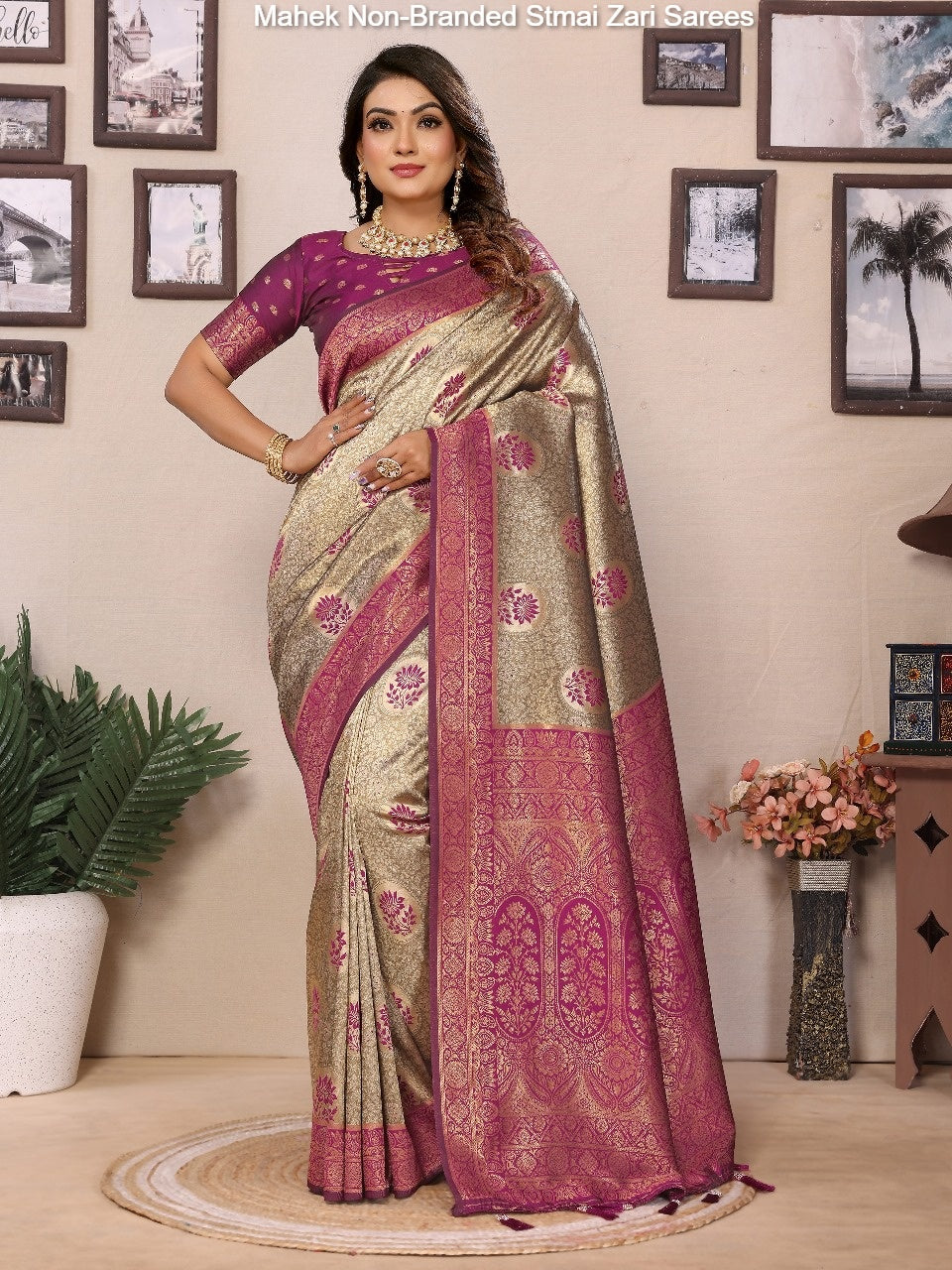 Mahek Non-Branded Stmai Zari Sarees