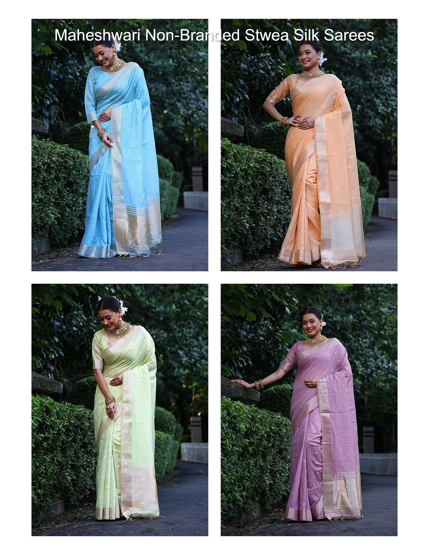 Maheshwari Non-Branded Stwea Silk Sarees