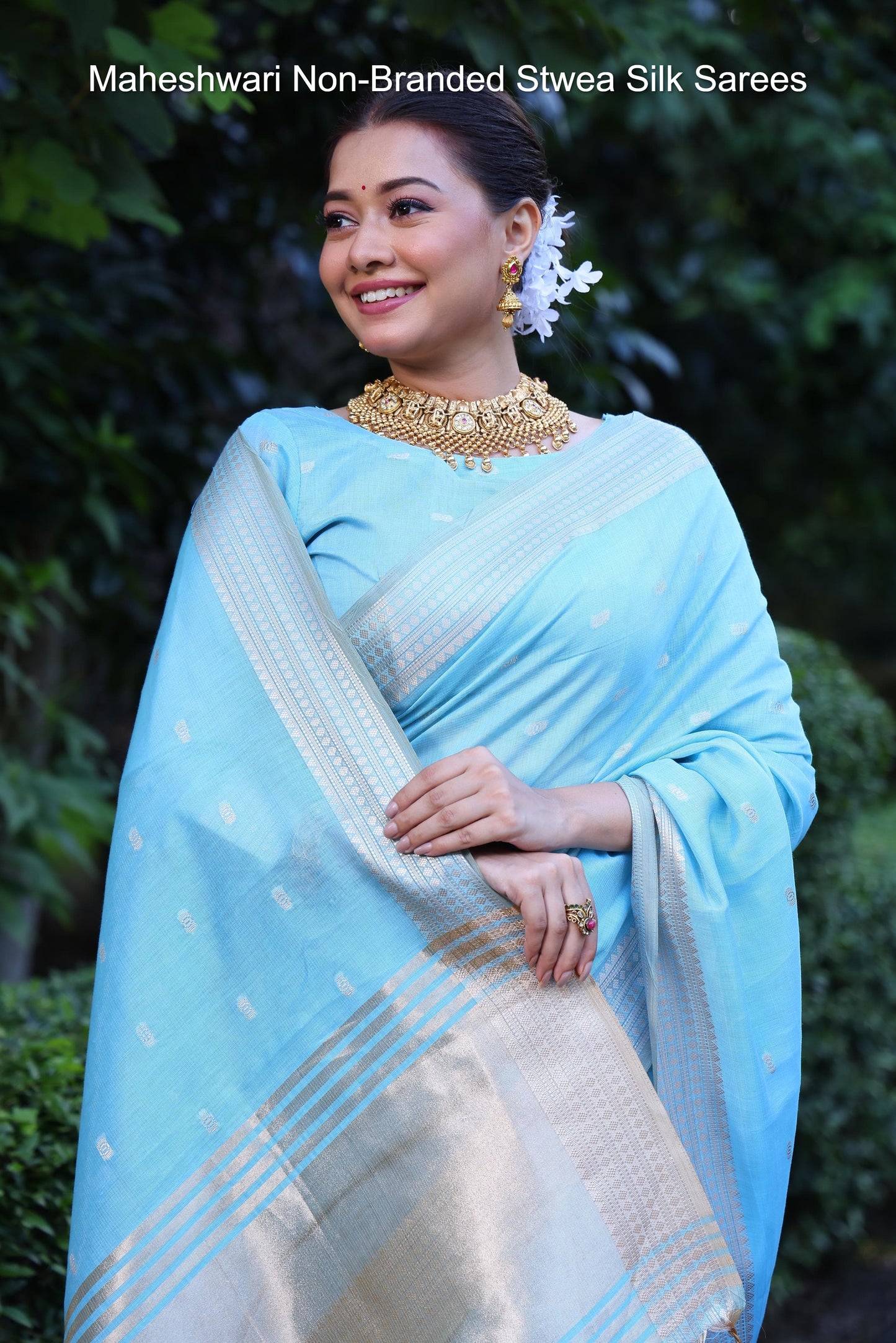 Maheshwari Non-Branded Stwea Silk Sarees