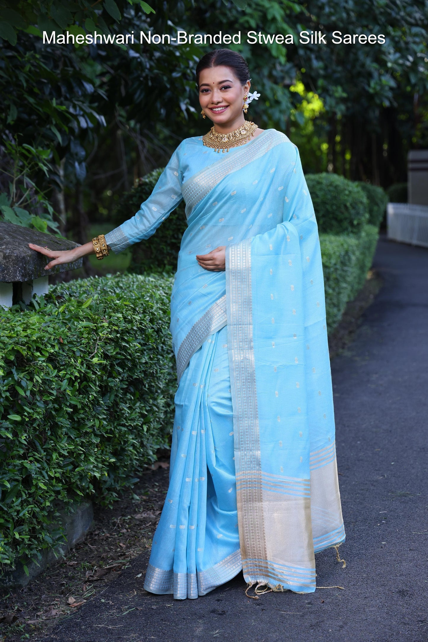Maheshwari Non-Branded Stwea Silk Sarees