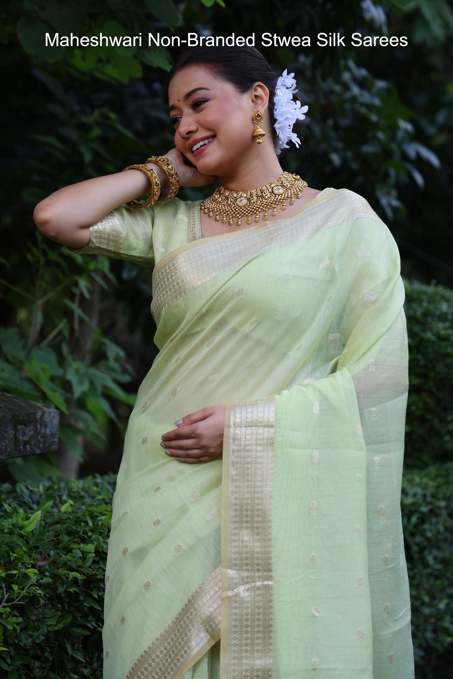 Maheshwari Non-Branded Stwea Silk Sarees