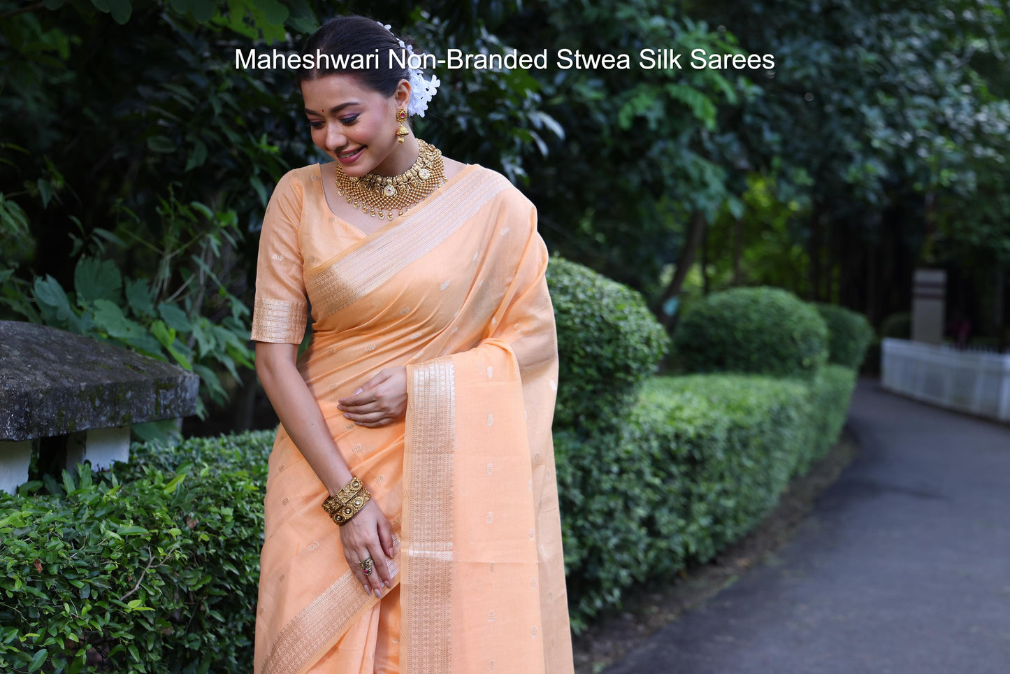 Maheshwari Non-Branded Stwea Silk Sarees