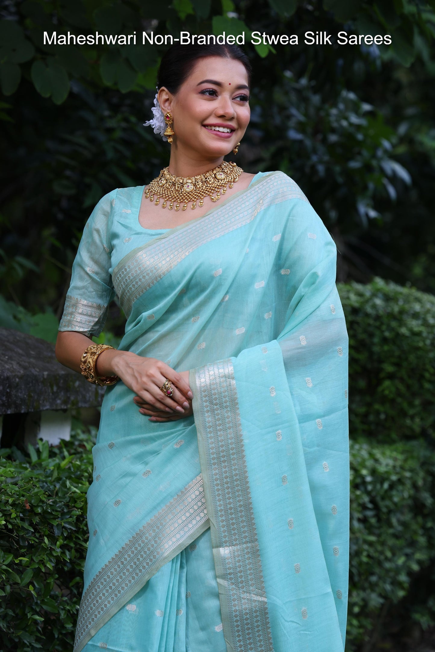 Maheshwari Non-Branded Stwea Silk Sarees