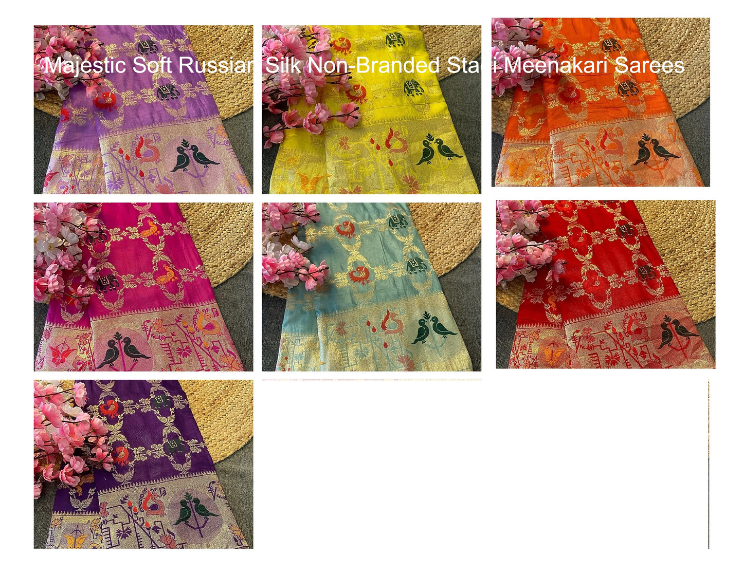 Majestic Soft Russian Silk Non-Branded Stadi Meenakari Sarees