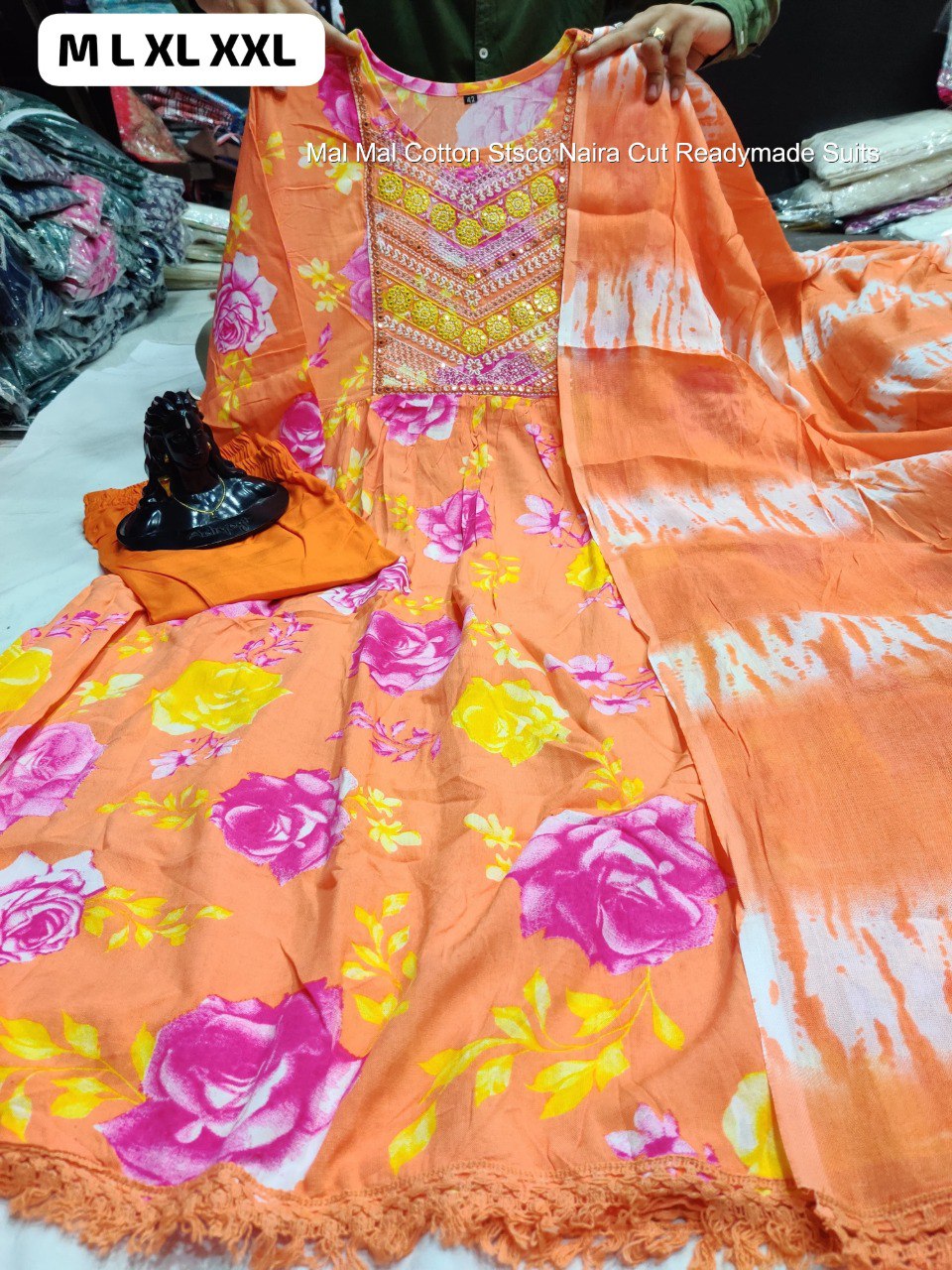 Mal Mal Cotton Stscc Naira Cut Readymade Suits