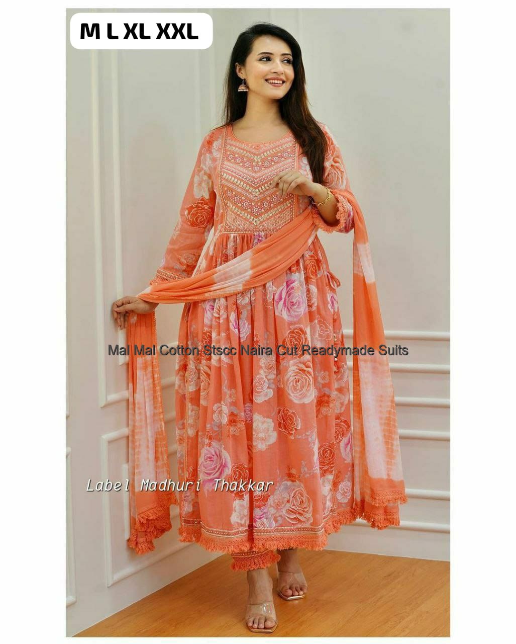 Mal Mal Cotton Stscc Naira Cut Readymade Suits