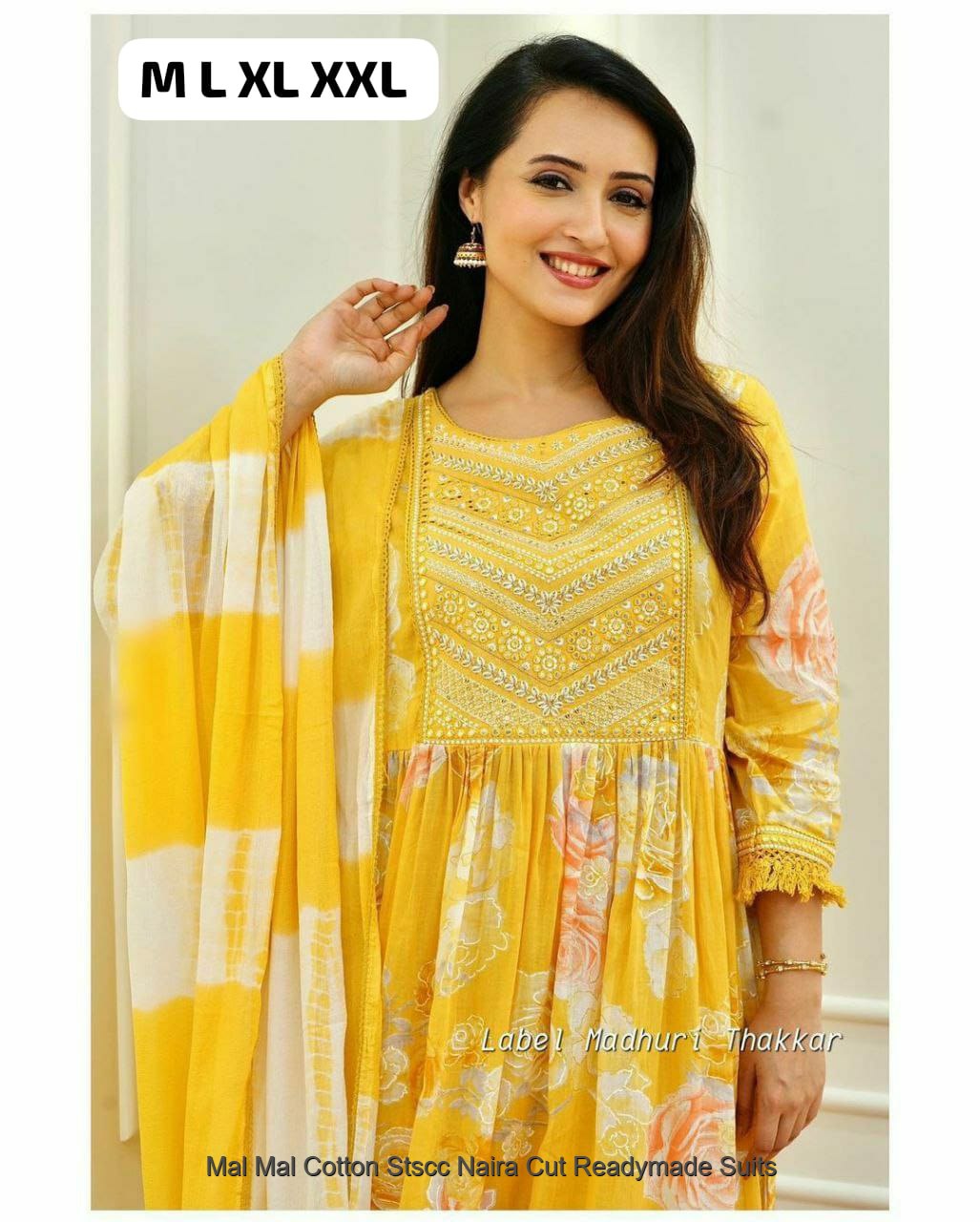 Mal Mal Cotton Stscc Naira Cut Readymade Suits