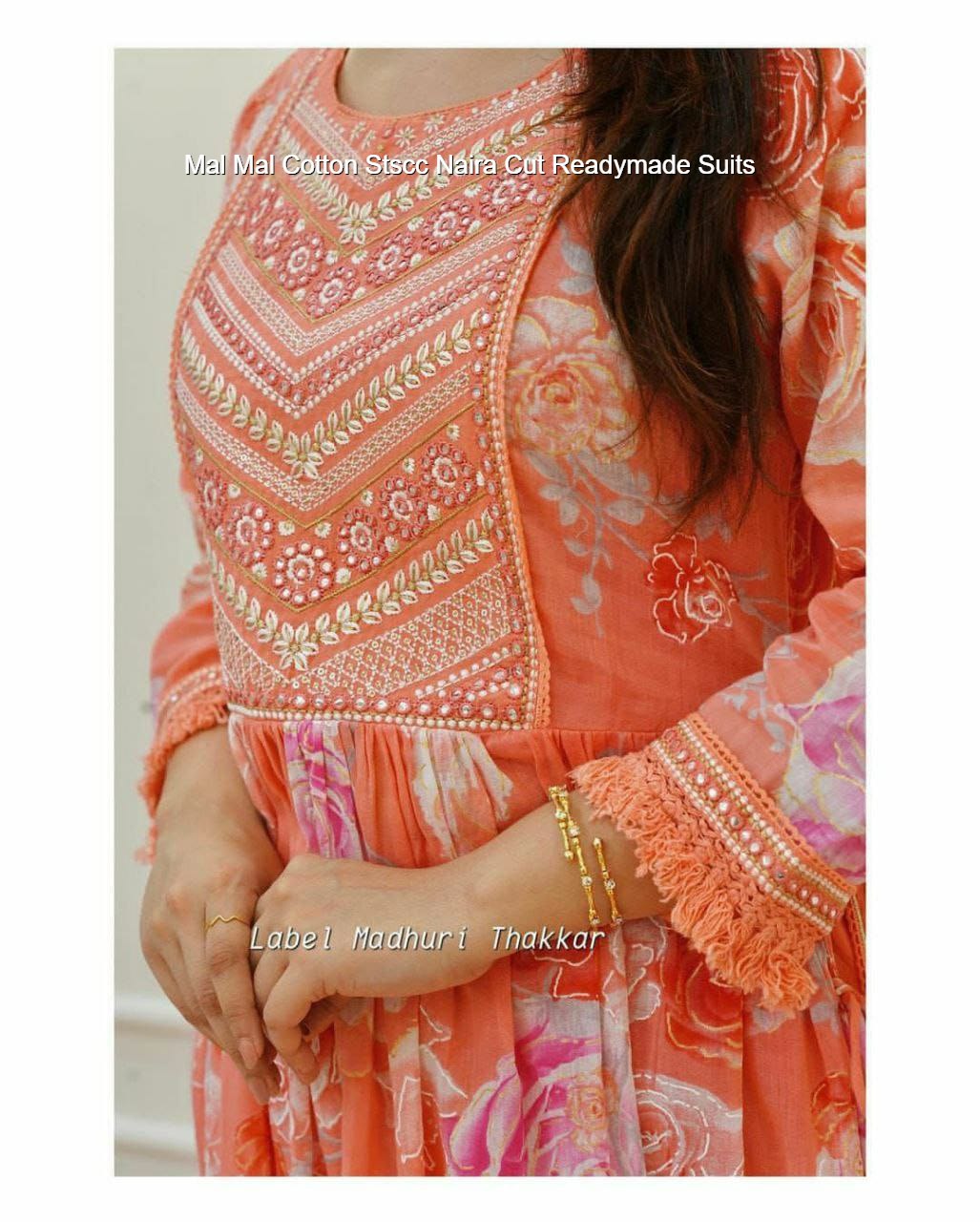 Mal Mal Cotton Stscc Naira Cut Readymade Suits