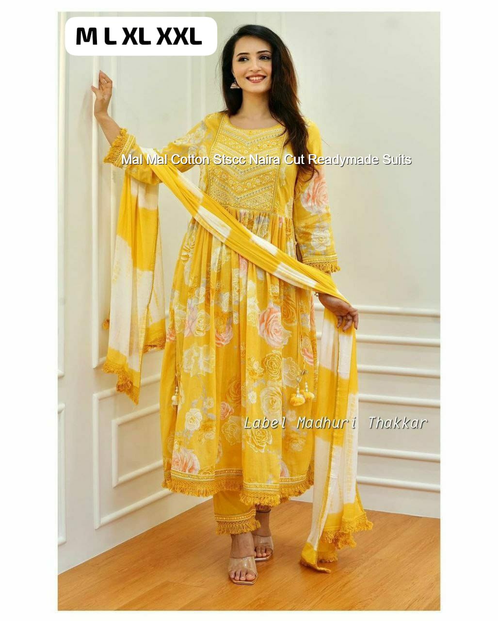 Mal Mal Cotton Stscc Naira Cut Readymade Suits
