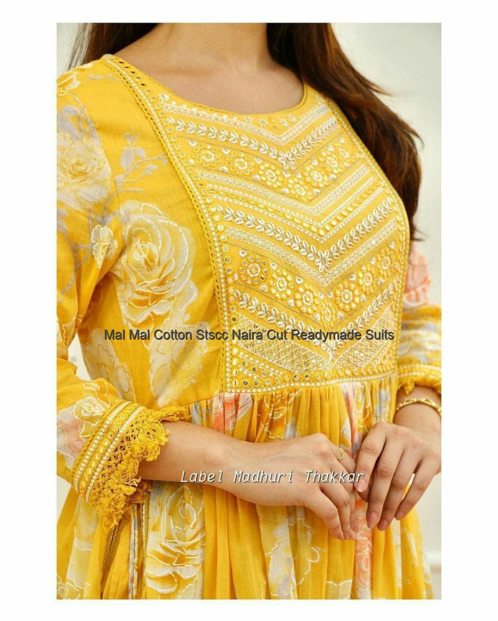Mal Mal Cotton Stscc Naira Cut Readymade Suits