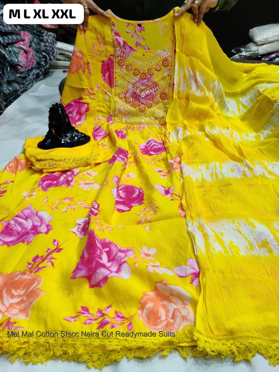 Mal Mal Cotton Stscc Naira Cut Readymade Suits