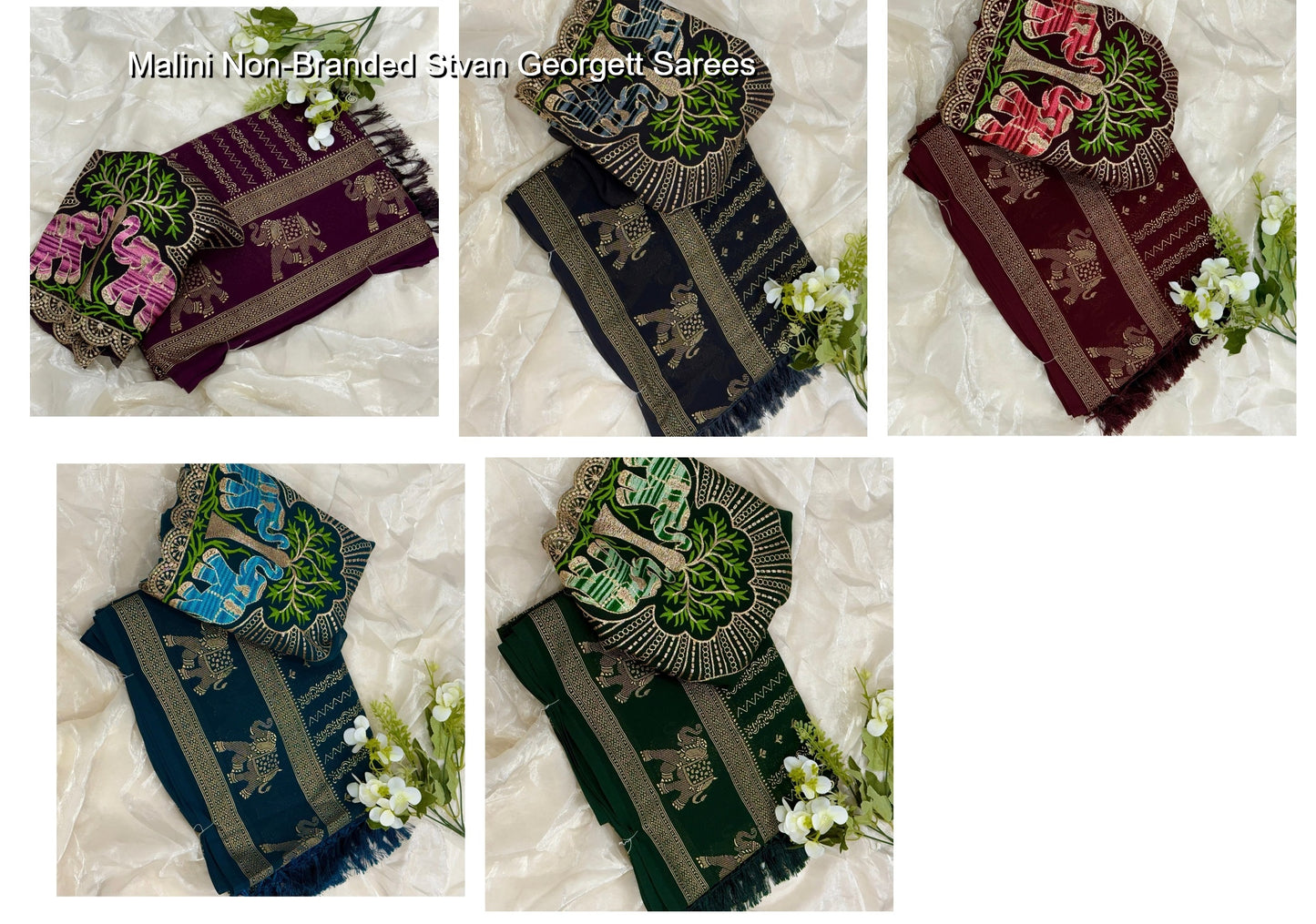 Malini Non-Branded Stvan Georgett Sarees