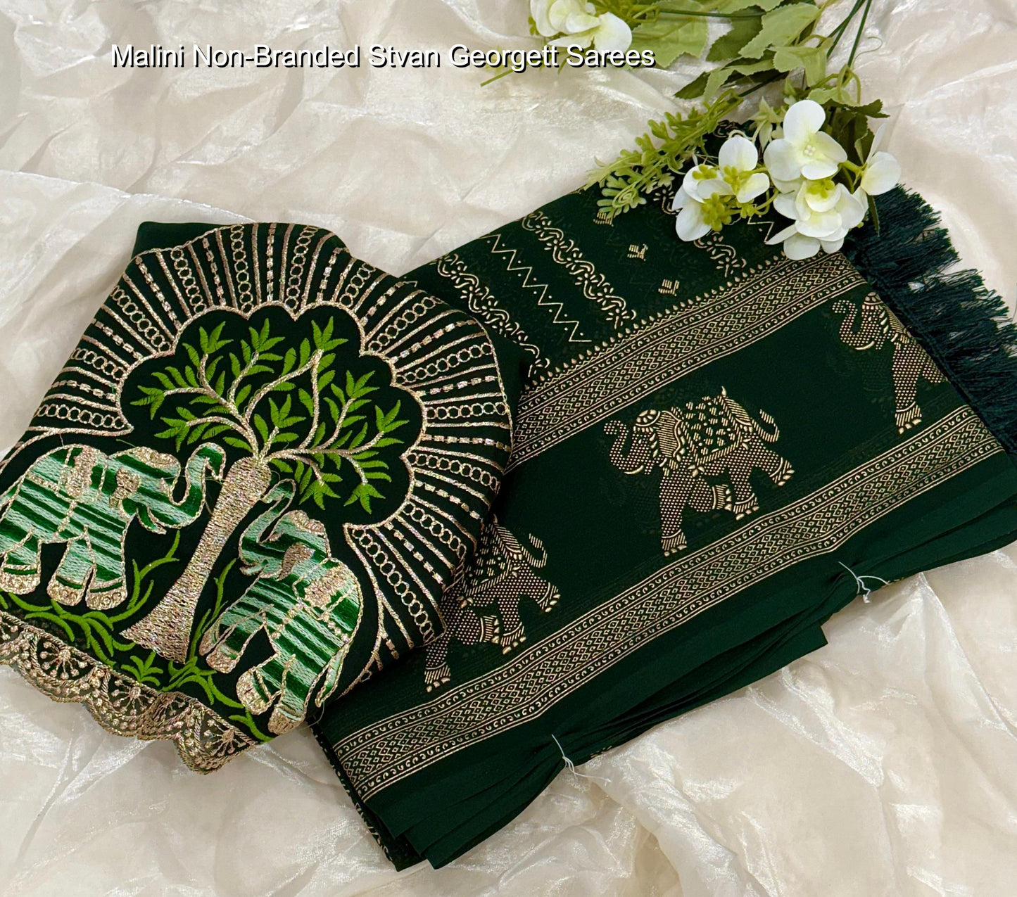 Malini Non-Branded Stvan Georgett Sarees