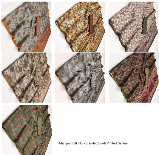 Manipuri Silk Non-Branded Stadi Printed Sarees